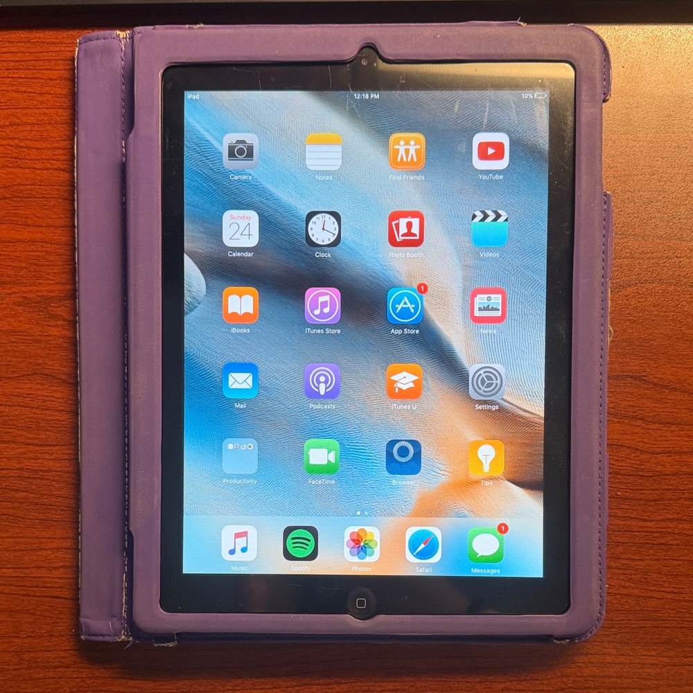 Apple iPad with Elegant Purple Case